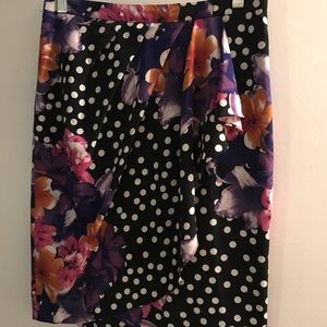 Anthropologie Baraschi black floral skirt size 4